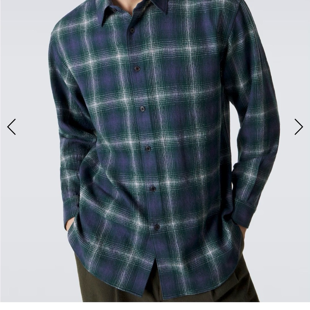 Auralee Plaid Wool Shirt